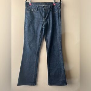 Banana Republic Wide Leg Mid Rise Dark Blue Denim Jeans Sz 10 L long Tall